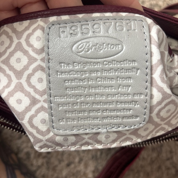 Brighton Barbados Burgundy red genuine leather crossbody travel organizer wallet - Picture 7 of 9